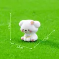 Cute miniature white puppy figurine for fairy garden landscaping DIY accessories - Dog with Scarf
