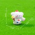 Small white painter puppy figurine for micro-landscape DIY garden decor with dimensions - Painter Dog