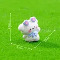 Cute white miniature puppy figurine with heart glasses for micro landscape DIY decor - Puppy Wearing Glasses