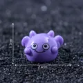 Miniature purple monster figurine with dimensions for Halloween DIY gardening decor - 1.7x2.4cm / Purple