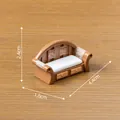 Miniatur-Sofa im südostasiatischen Stil mit weißem Kissen für Puppenhaus DIY Dekoration - Lange Bank Sofa (2#) / 4.4x1.8x2.4cm