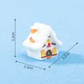 Miniature Christmas house with snowy roof for micro landscape DIY decoration, 3.2cm height - 3.2x2.3x3.2cm / 1# Christmas Cozy House