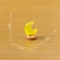 Yellow crescent moon resin miniature ornament for DIY micro landscape desk decor - Star Sleep Crescent Moon (C3830)