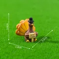 Miniature Thanksgiving turkey figurine with 'Give Thanks' sign, 3.4cm height - Turkey with Sign