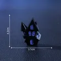 Figurine de château d'Halloween noir miniature avec fenêtres violettes pour le DIY - Château Violet