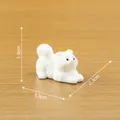 Miniature white puppy figurine for DIY dollhouse decoration with dimensions shown - Lazy Puppy 1
