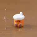 Cute miniature orange milk tea figurine with smiling face for dollhouse DIY decoration - Healing Tiny Object (C2760) / Milk Tea