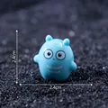 Blue mini monster resin figurine 2.4x2.4cm for micro landscape and garden DIY decor - Blue