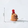Figura de carpincho en miniatura con manzanas rojas, decoración DIY nieve, 2,5x1,8 cm - 3# Carpincho