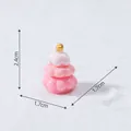 Mini figura de árbol de Navidad degradado rosa para paisaje DIY, tamaño 2,4cm x 1,7cm - 2,4cm x 1,7cm / Rosa