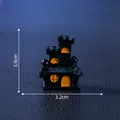 Miniature de château d'Halloween noir pour décoration de micro paysage hauteur 3,9cm - Château Orange