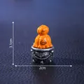 Detailed miniature Halloween resin pumpkin figurine in witch cauldron, 3.1cm height - Witch Cauldron (C3112) / 2# Pumpkin Soup Style