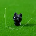 Adorable figurine de chat noir miniature en résine pour décoration de micro-paysage - 1.5x1.3x1.9cm