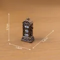 Retro dollhouse miniature perpetual calendar ornament with bronze finish, height 3.7cm. - 1.8x1.4x3.7cm / 4# Calendar Ornament