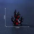 Figurine de château miniature pour Halloween en noir et rouge, hauteur 4,3 cm - Château Rouge