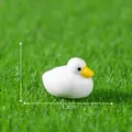 Cute miniature white duck figurine for DIY micro-landscape garden decor, 1.3cm wide - 1.3x0.9cm / White Duck
