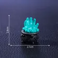 Miniature Halloween witch cauldron resin ornament with a green hand, 2.8cm in height - Witch Cauldron (C3112) / 3# Zombie Hand Style