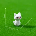 Figurine de chat blanc miniature pour décoration de jardinage DIY - 1.5x1.3x2.3cm