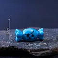 Miniatura di teschio di caramella blu di Halloween per decorazioni fai da te, 2,8 cm - Caramella Blu (C2923/C2300)