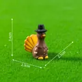 Adorable miniature Thanksgiving turkey figurine for DIY micro landscape garden decor - Turkey Head Character