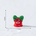 Campanella di Natale in resina rossa con fiocco verde, altezza 1,4 cm - 6# Campanellino di Renna