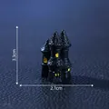 Figurine miniature de château d'Halloween noir pour micro-paysage DIY, 3,3x2,1 cm - Château Sombre