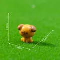 Figurine de chien miniature orange pour décoration de jardinage DIY micro-paysage - 1.3x1.9x1.7cm
