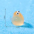 Figurine de poisson dodu orange translucide pour décoration de micro-paysage, 1.9x2.1cm - Orange