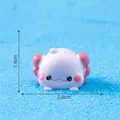 Figurine miniature d'axolotl rose pour décoration de micro paysage de jardin, 2,8 cm de large - Axolotl / 1.9x2.8cm