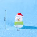 Miniature Christmas snowman figurine with red hat and Merry Christmas sign, 3.1cm height - Snowman with Sign / 3.1x2cm