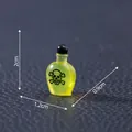 Yellow miniature Halloween potion bottle with skull logo and 2cm height measurement - Translucent Yellow Potion Bottle (6#)