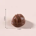 Miniature simulated chocolate dome charm with 1.4cm diameter for DIY crafts and hair accessories - Style 6 Chocolate (Dome Striped) / 1.4x0.9cm / Chocolate