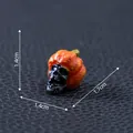 Miniature Halloween skull wearing pumpkin hood figurine for DIY decor, 1.4cm x 1.7cm - Pumpkin Head Skull (7#)
