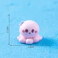 Miniature figurine de poulpe rose en résine pour décoration de micro-paysage DIY - 2.1x2.6cm