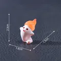 Miniature Halloween ghost figurine with orange flame head, dimensions 2.3cm x 1.8cm - Orange Haired Q Ghost (8#)