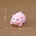 Adorable miniature pink bear resin figurine for dollhouse DIY micro landscape decoration - Lying Bear / 2.0x1.8cm / Pink