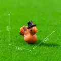 Figurine de dinde miniature de Thanksgiving pour décoration de micro paysage DIY - Canard au Chapeau Noir