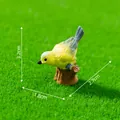 Realistic yellow bird miniature on tree stump for micro landscape gardening decor - 3# Sparrow