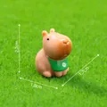 Miniature cute capybara figurine with green bib for micro landscape and gardening decor - 2.2x1.8x1.7cm / Capybara with Bib