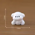 Miniature white puppy figurine for micro landscape DIY decor, 2.3x2.1cm size annotation - Miniature Size / 4# Sitting