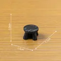 Miniature black resin stool for Halloween DIY micro landscape decoration with dimensions - Black Stool (C3830)