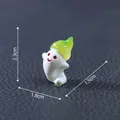 Mini Halloween ghost figurine with green flame hair and 2.3cm dimension measurements. - Green Haired Cute Ghost (11#)