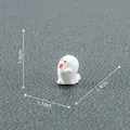 Miniatura figurita de fantasma de Halloween blanca con expresión juguetona, 1,4 cm - 1.4x1.1x1.4cm
