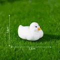 Miniature white duck figurine for micro landscape DIY gardening decor, 2.3cm x 1.4cm - 1 Piece / 3# Chubby Duck (Swimming)