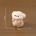 Cute beige puppy miniature figurine for DIY dollhouse desktop decor, size 2.4x2.3cm - Miniature Size / 6# Hugging