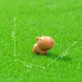 Cute miniature brown capybara figurine with dimensions for DIY fairy garden landscaping decor - 2# Small Capybara