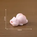 Cute miniature pink pig resin figurine for dollhouse and desk decor, 4.0cm length - 2.1x4.0cm / Pig