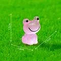 Miniature pink glowing smiling frog resin figurine for micro-landscape DIY garden decor - Smiling Frog / 3# Small Pink Frog