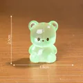 Luminous mini teddy bear figurine in light green for DIY dollhouse decoration - Luminous Teddy / 1 Piece/Pack (2.5cmx1.8cm) / 1# Green