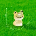 Miniature glowing yellow smiling frog figurine for DIY micro landscape garden decor - Smiling Frog / 4# Small Tender Yellow Frog